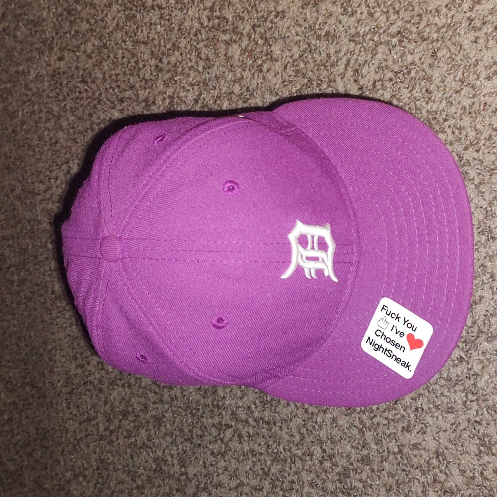 Vtg New Era 59Fifty Detroit Tigers Embroidered Purple Fitted Hat Cap 7 1/8